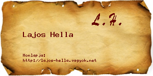 Lajos Hella névjegykártya